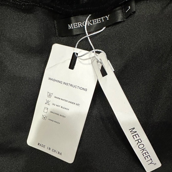 MEROKEETY Women's V Neck Wrap Velvet Maxi Dress Bell Sleeve, NWT! - Picture 13 of 13